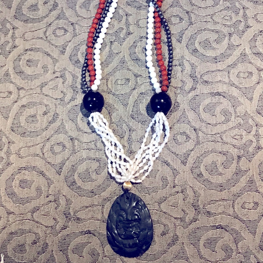 Necklace - Stone, Bead and Pearl